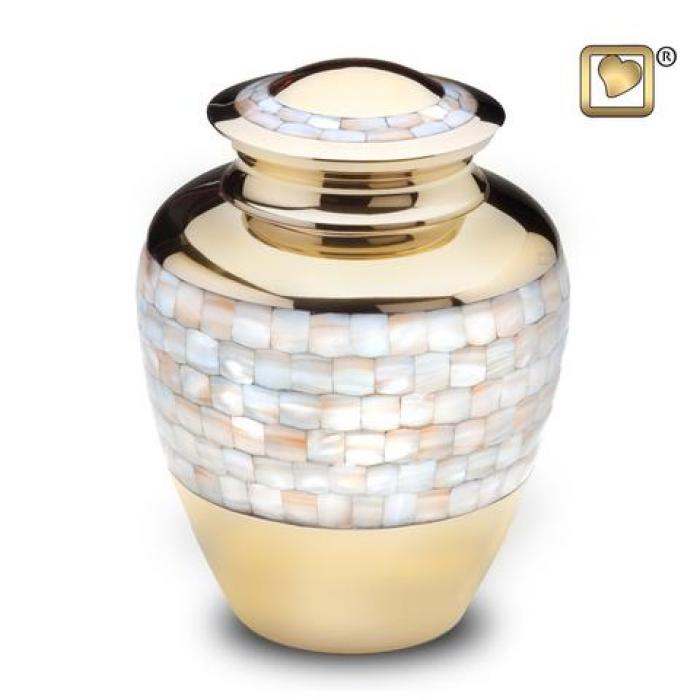 Mother of Pearl Metal Urns