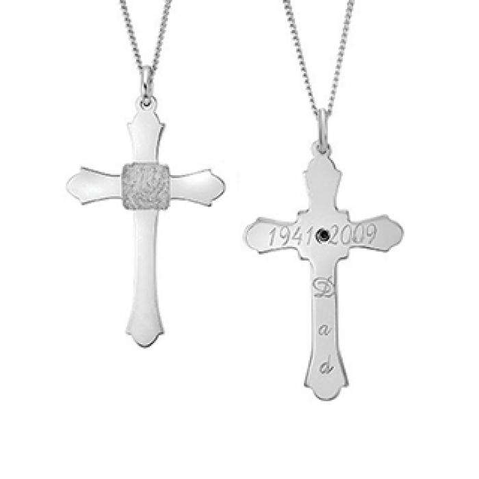 Cross Pendant Keepsake (Urn) in Sterling Silver Jewelry
