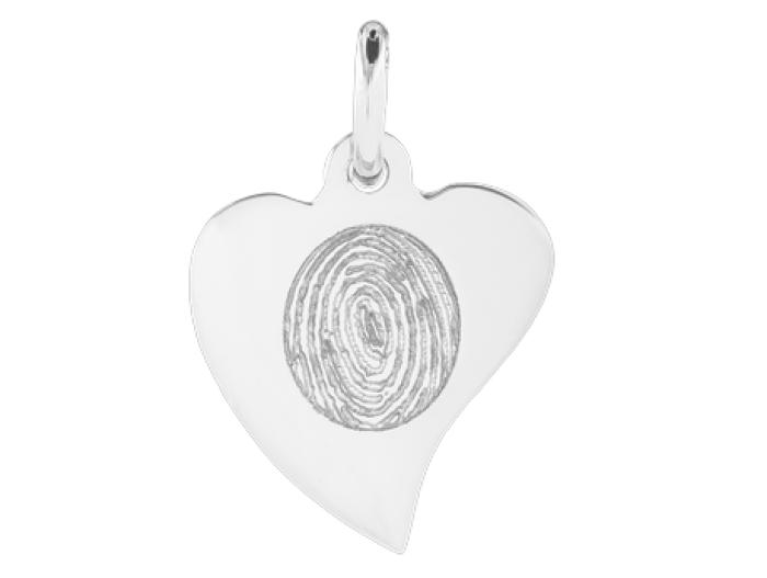 Flat Heart Pendant in Sterling Silver Jewelry