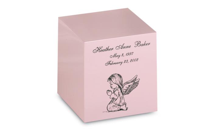 Infant & Youth Collection - Bronze Cube - Pink Keepsake Infant Urns