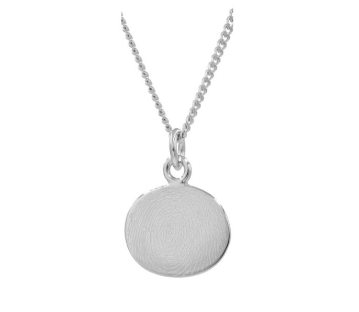 Flat Disc (Oval) Artisanal Print in Sterling Silver Jewelry