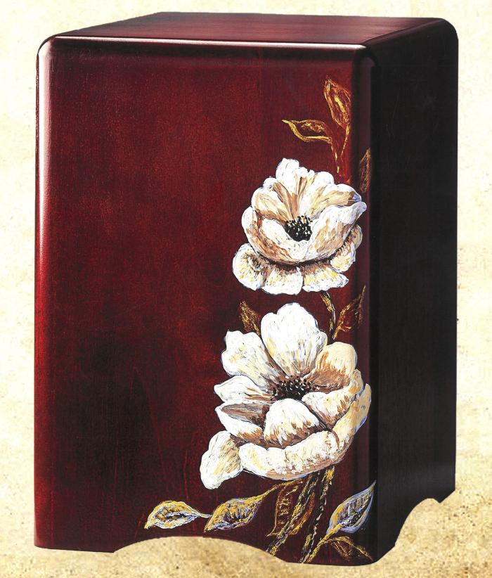 Burgundy & White Urn  Wooden Urns