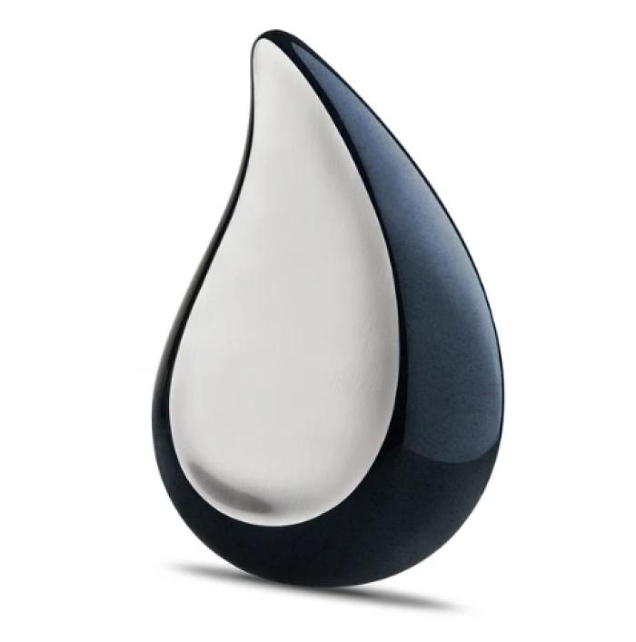 Midnight Tear Drop Metal Urns