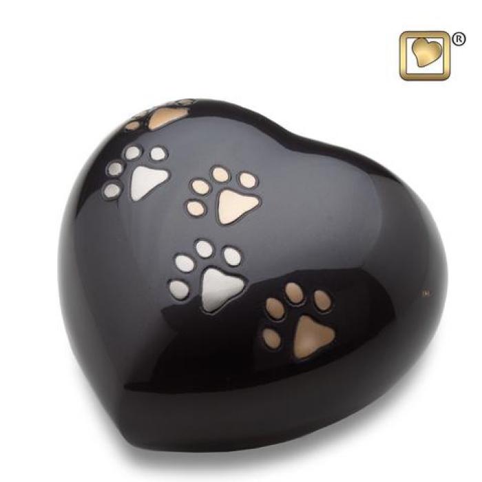 Love Paws Heart Midnight Medium Pet Urns