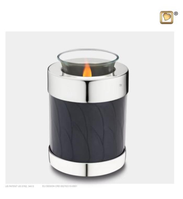 Midnight Pearl Silver Tealight Urn Keepsake Urns