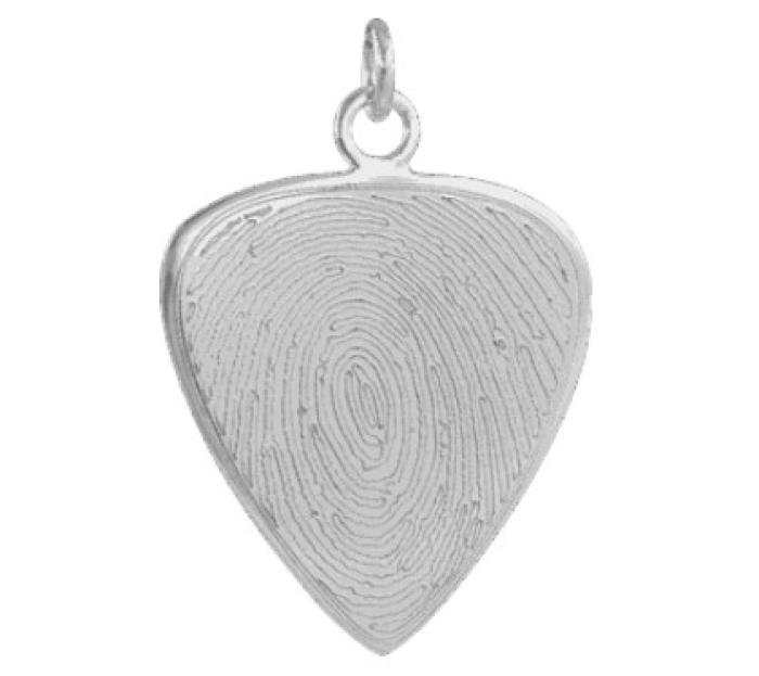 Guitar Pick Pendant in Sterling Silver Jewelry